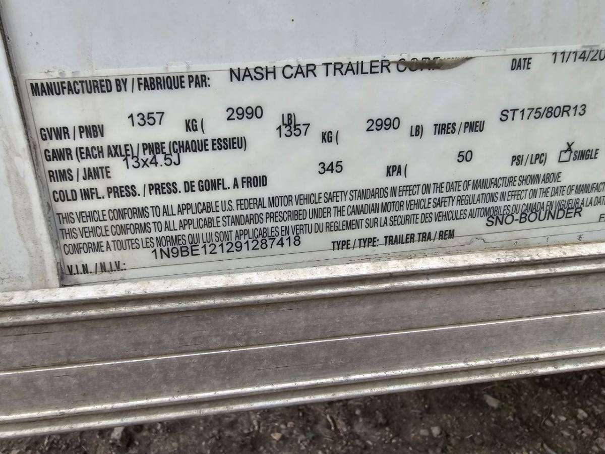 2009 Nash Car Sno-Bounder 8' x 12' 2 Sled Enclosed