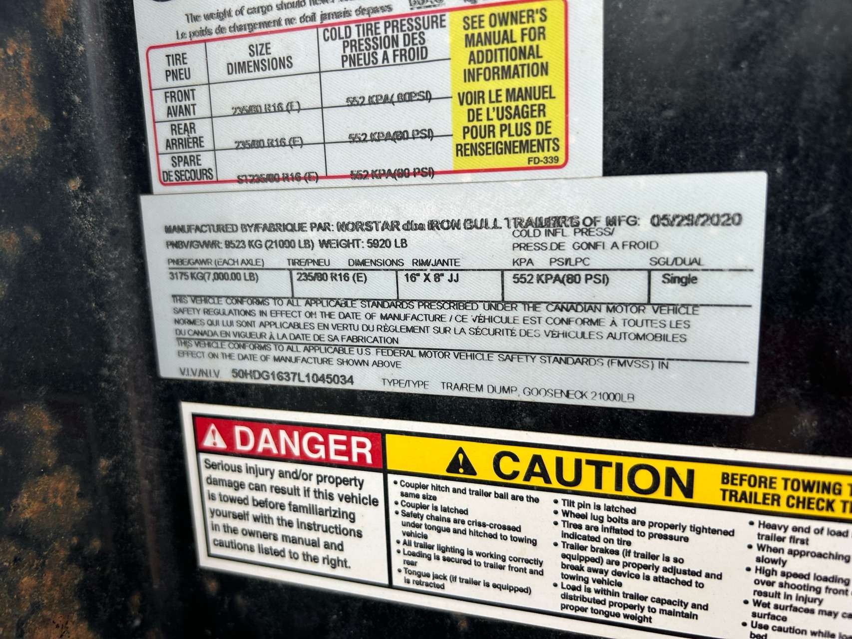 2019 Iron Bull 16' Gooseneck Dump