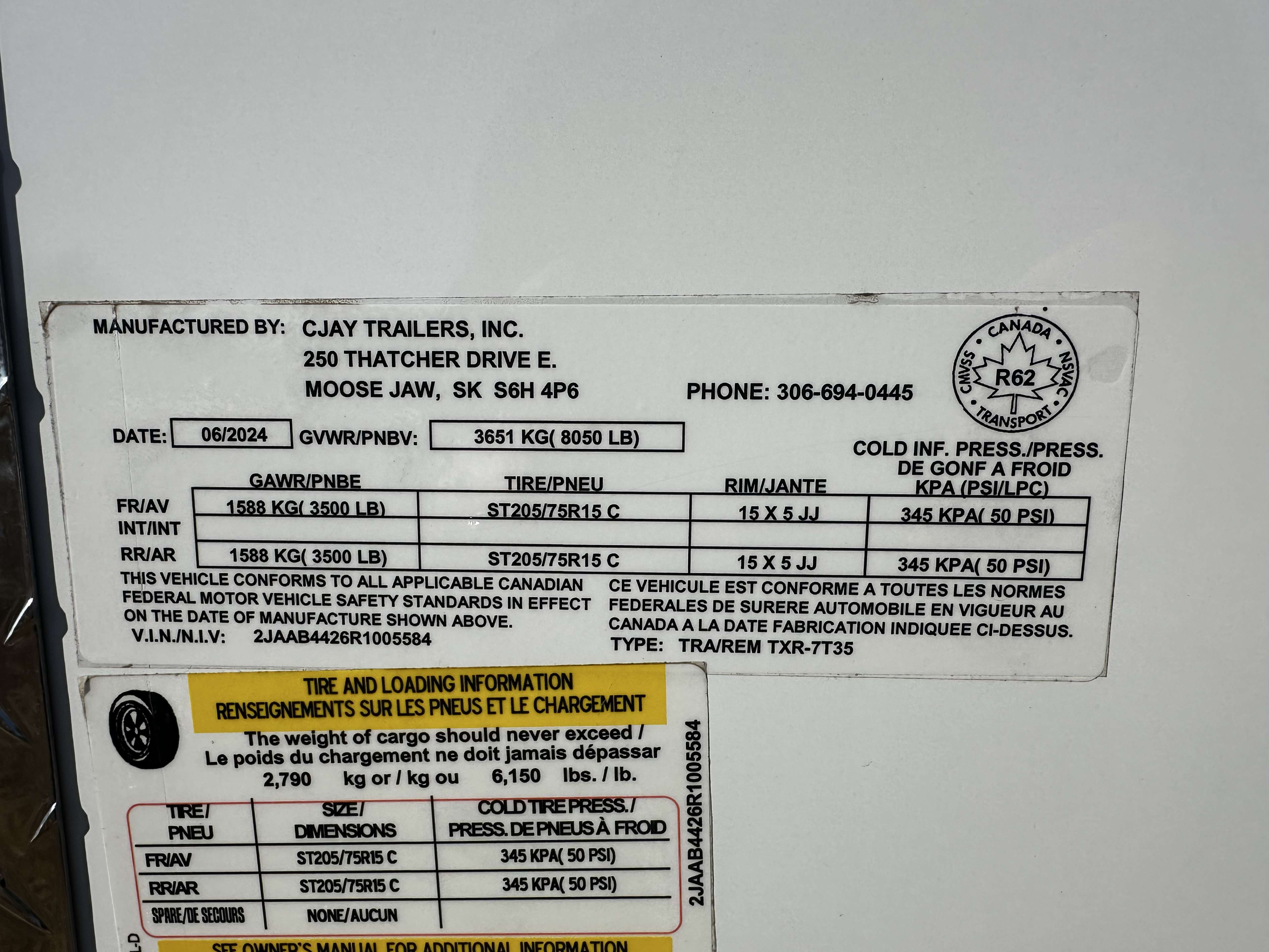 2024 CJay TXR 7' x 14' + V-Nose Cargo