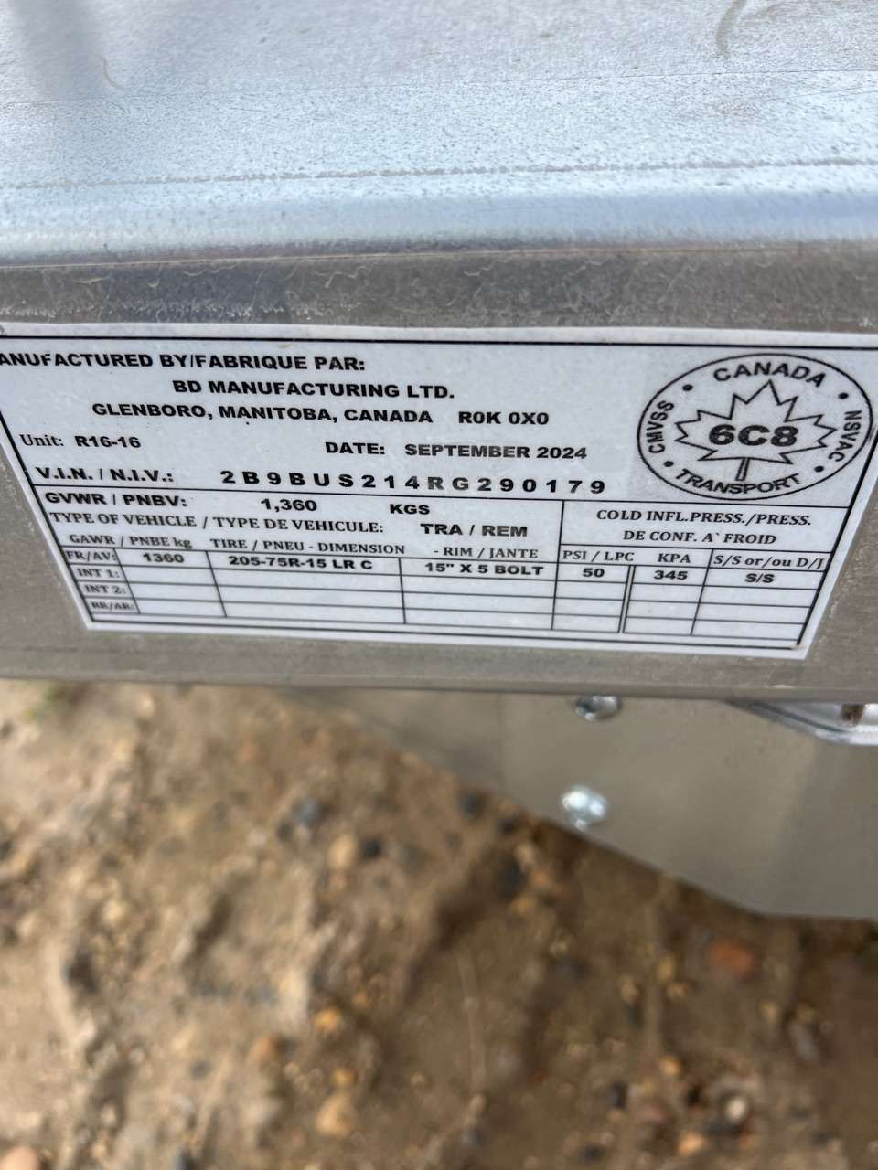 2024 Norbert UTB 5' x 10' Galvanized Steel Utility