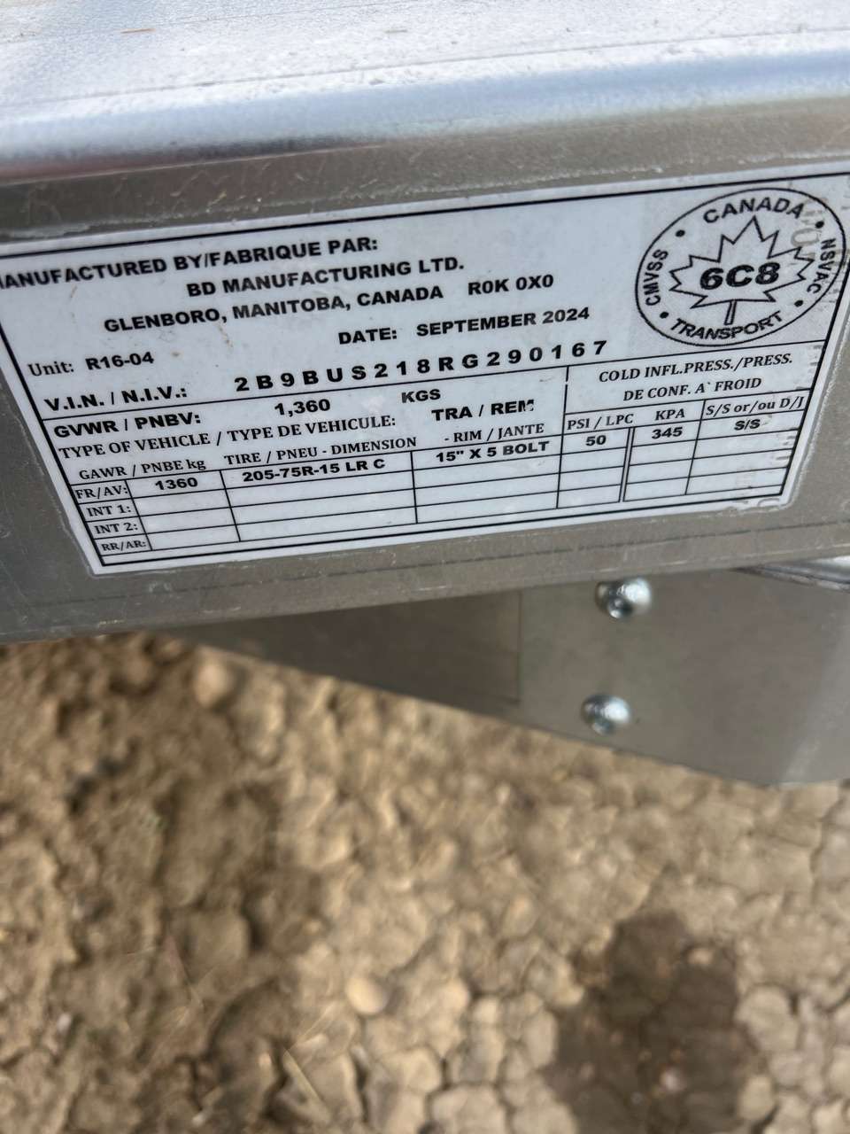 2024 Norbert UTB 5' x 10' Galvanized Steel Utility