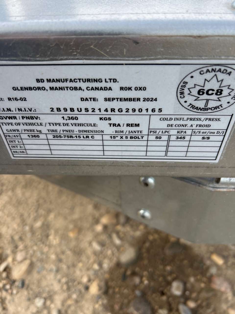 2024 Norbert UTB 5' x 10' Galvanized Steel Utility