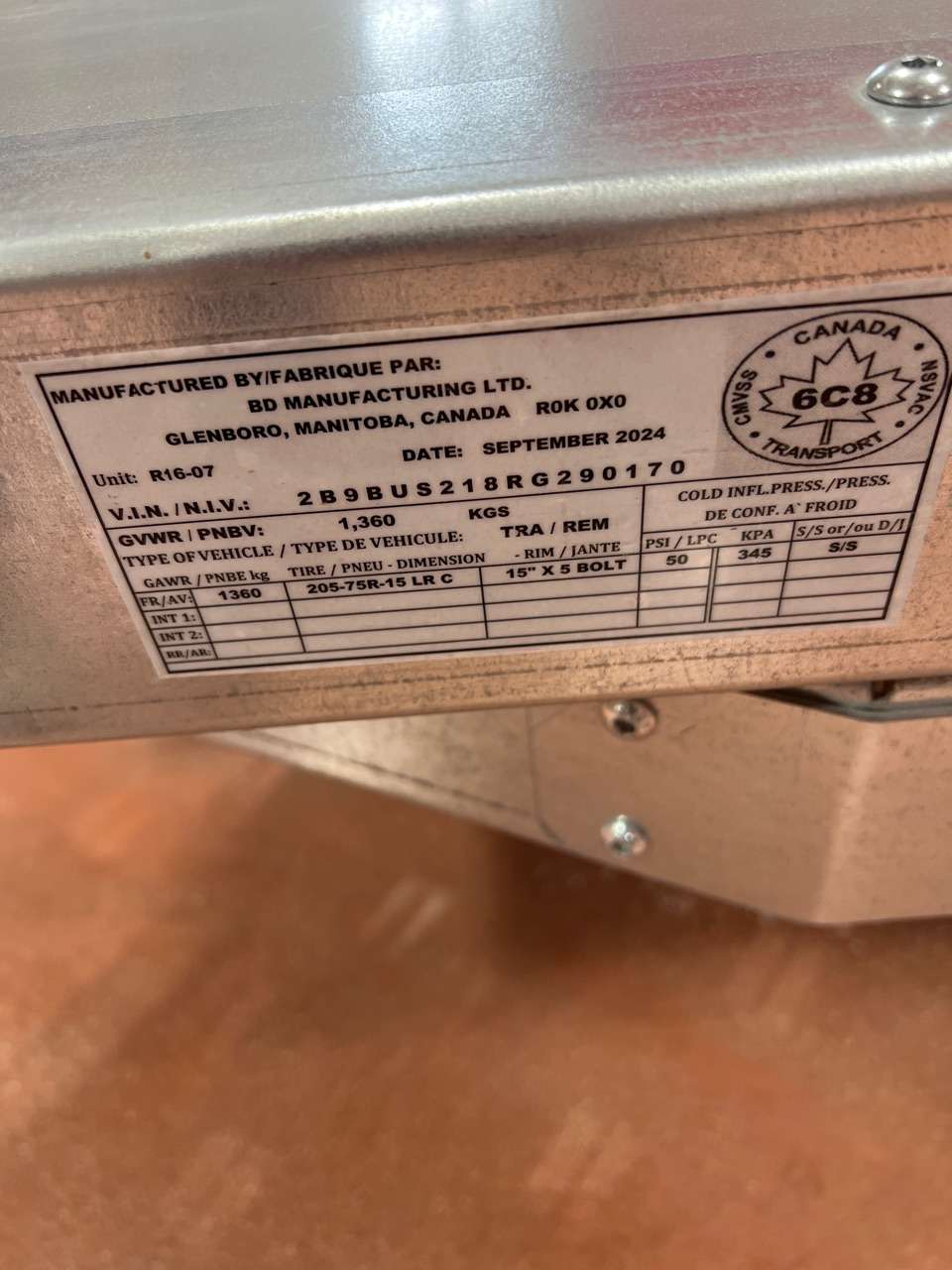 2024 Norbert UTB 5' x 10' Galvanized Steel Utility