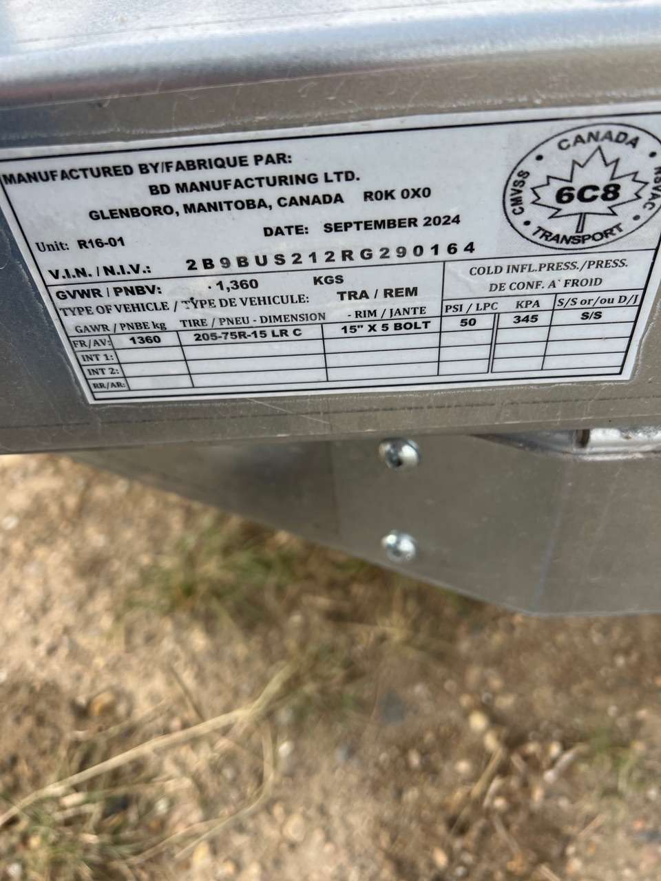 2024 Norbert UTB 5' x 10' Galvanized Steel Utility