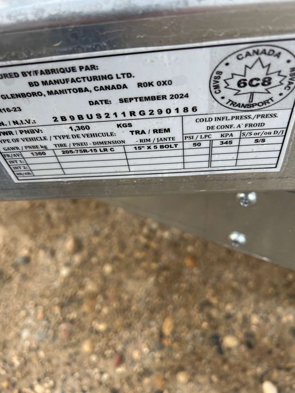 2024 Norbert UTB 5' x 10' Galvanized Steel Utility