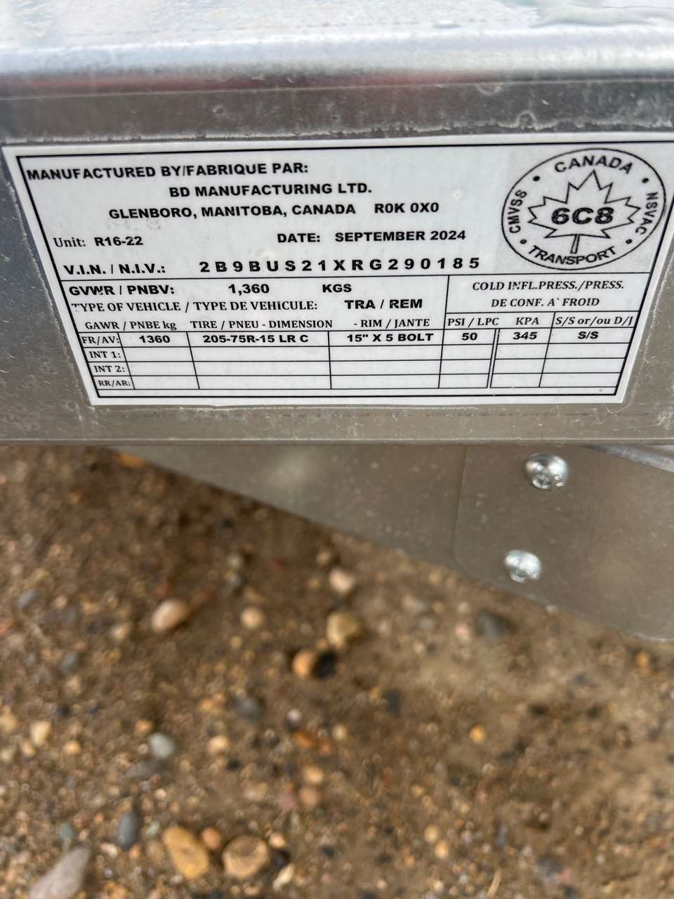 2024 Norbert UTB 5' x 10' Galvanized Steel Utility