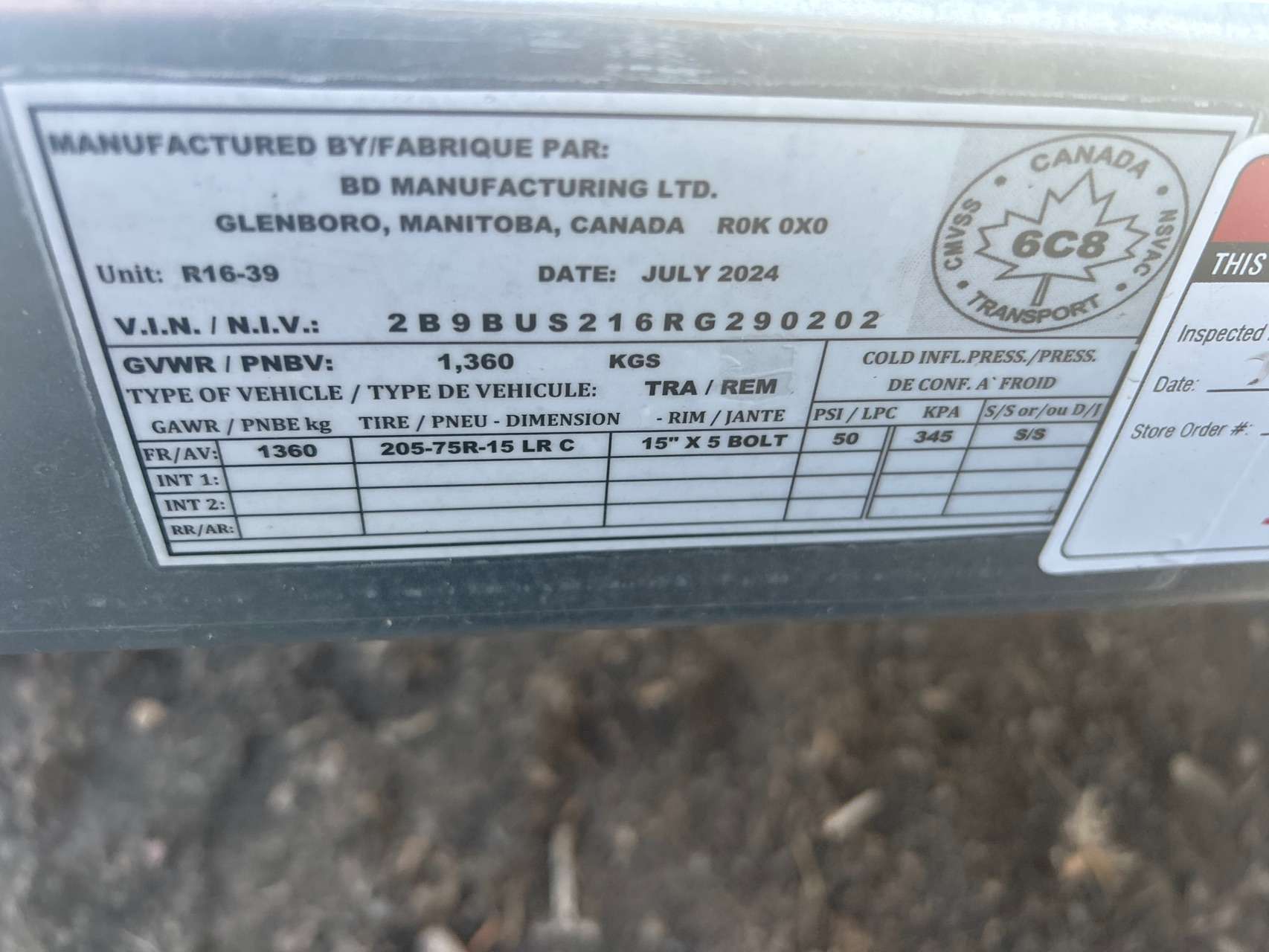 2024 Norbert UTB 6' x 10' Galvanized Steel Utility