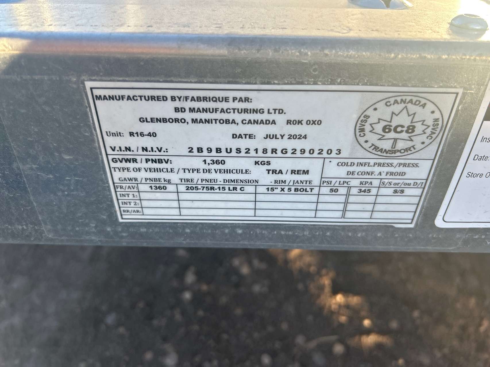 2024 Norbert UTB 6' x 10' Galvanized Steel Utility