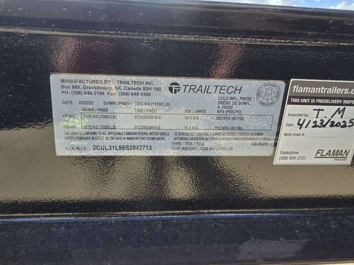 2024 Trailtech CELR 8'6" x 20' Flat Deck