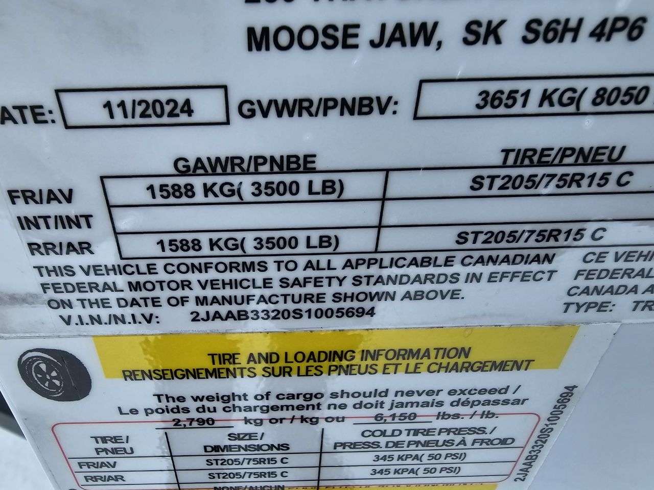 2025 CJay TXR 6' x 12' + V-Nose Cargo