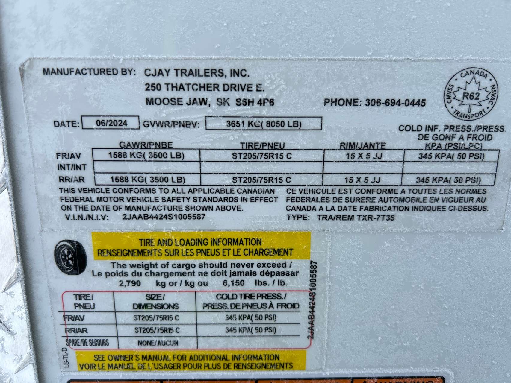 2025 CJay TXR 7' x 14' + V-Nose Cargo