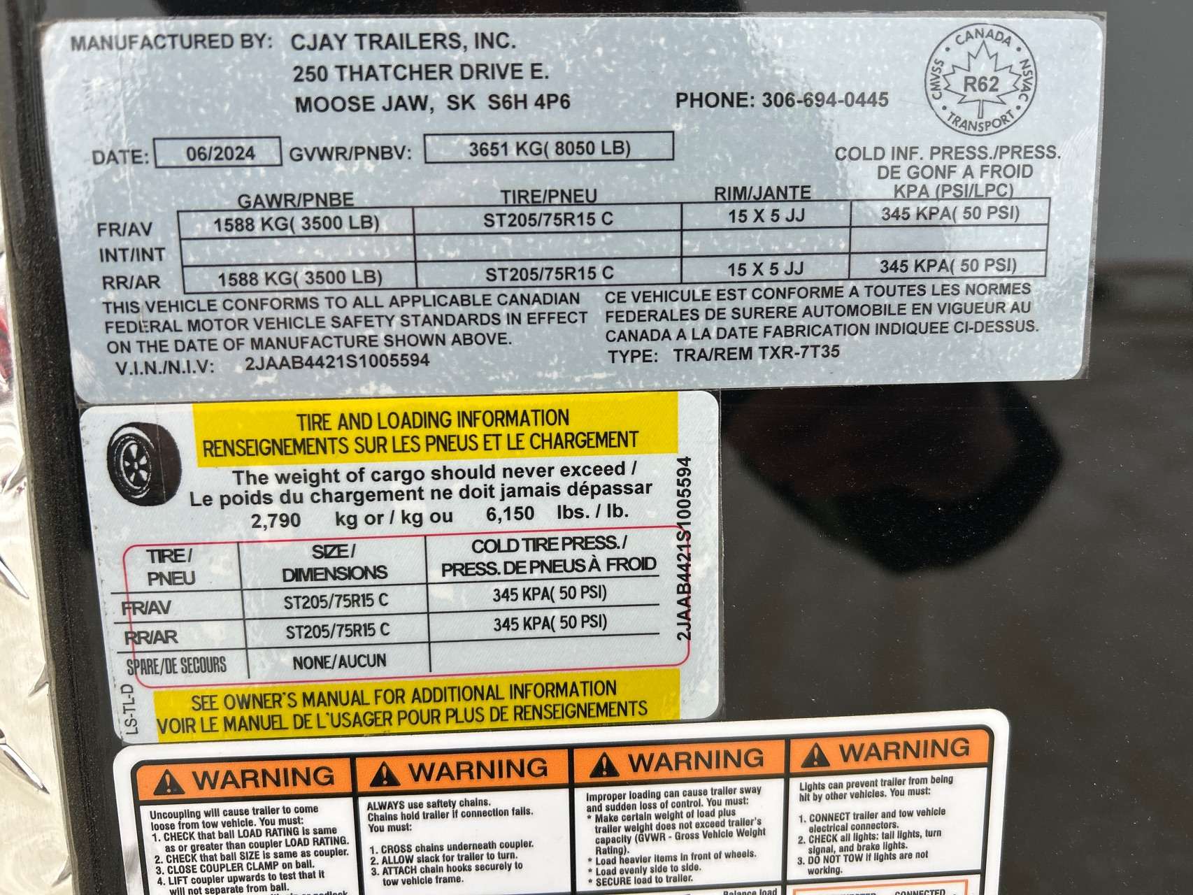 2025 CJay TXR 7' x 14' + V-Nose Cargo