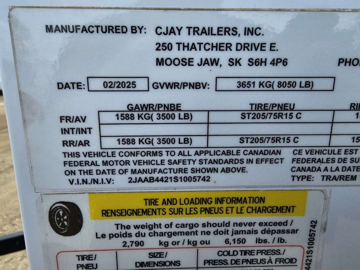 2025 CJay TXR 7' x 14' + V-Nose Cargo