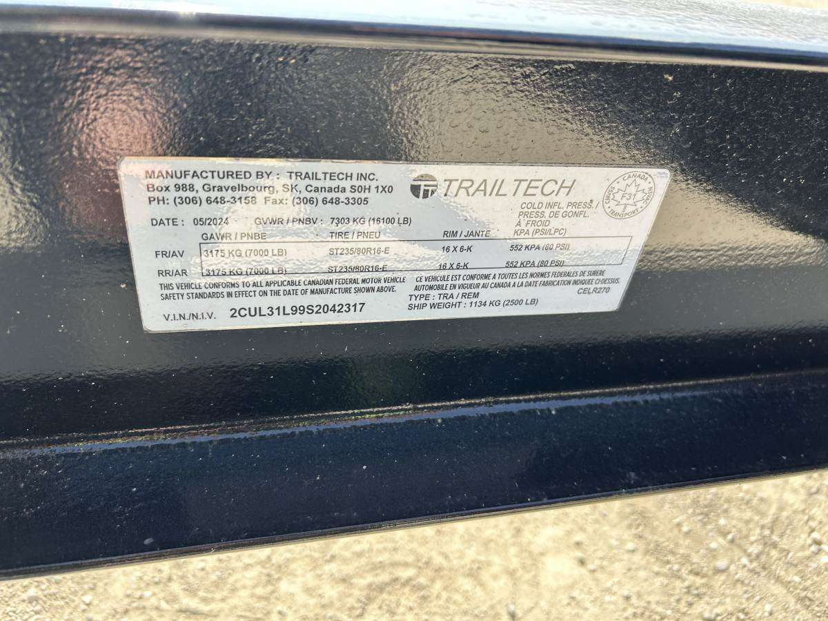 2025 Trailtech CELR 8'6" x 20' Beavertail Flat Deck