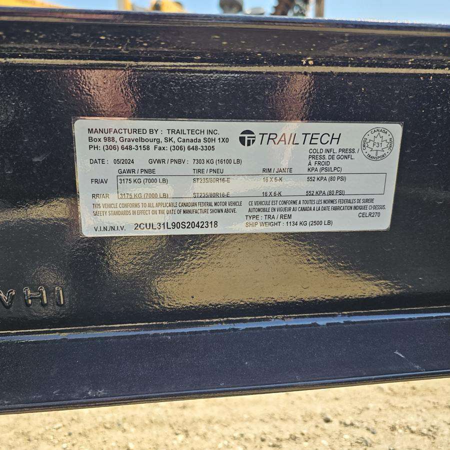 2025 Trailtech CELR 8'6" x 20' Beavertail Flat Deck