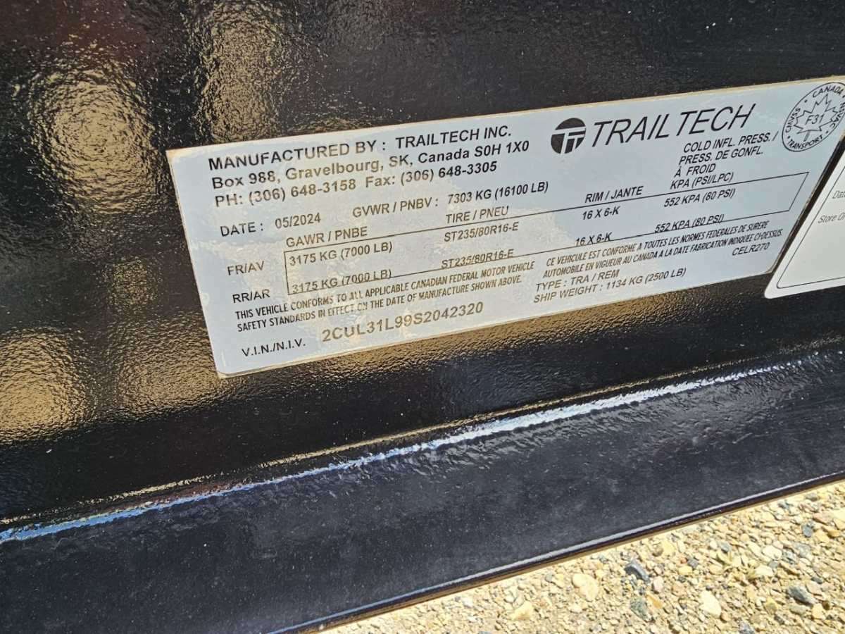 2025 Trailtech CELR 8'6" x 20' Beavertail Flat Deck
