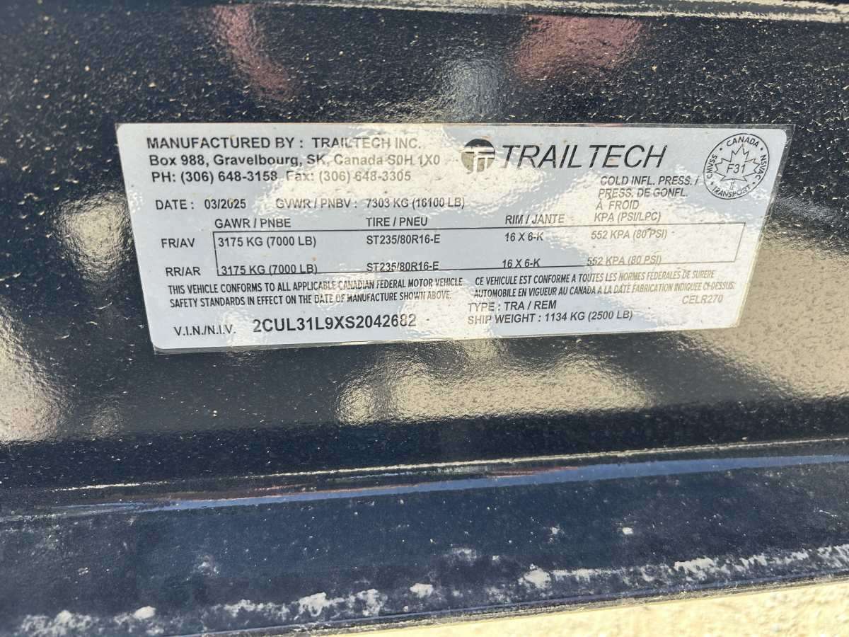 2025 Trailtech CELR 8'6" x 20' Flat Deck