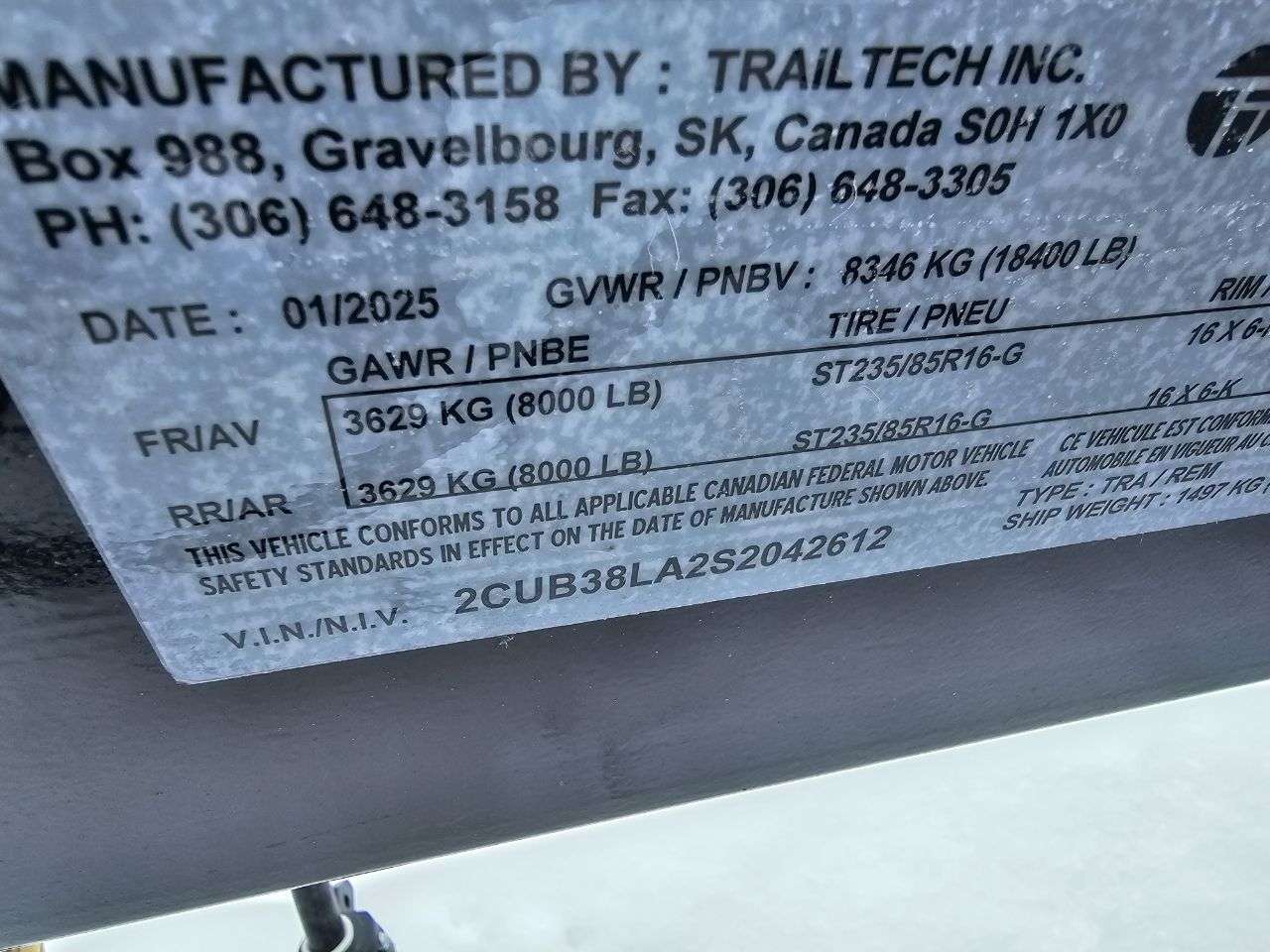 2025 Trailtech L280T 8'6" x 20' Partial Tilt