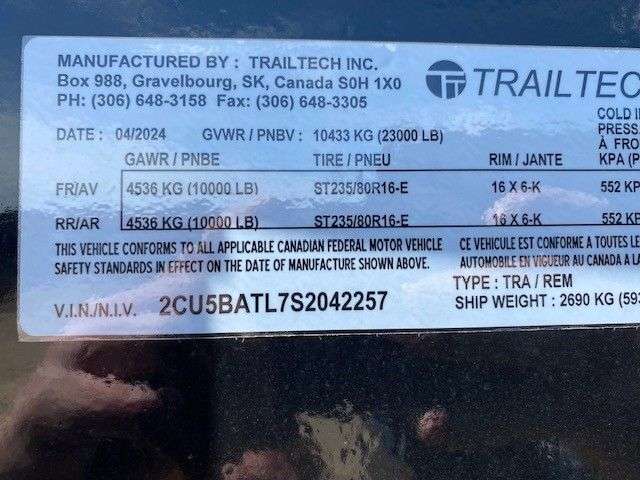 2025 Trailtech TD210 8'6" x 31' GN Beavertail Flat Deck