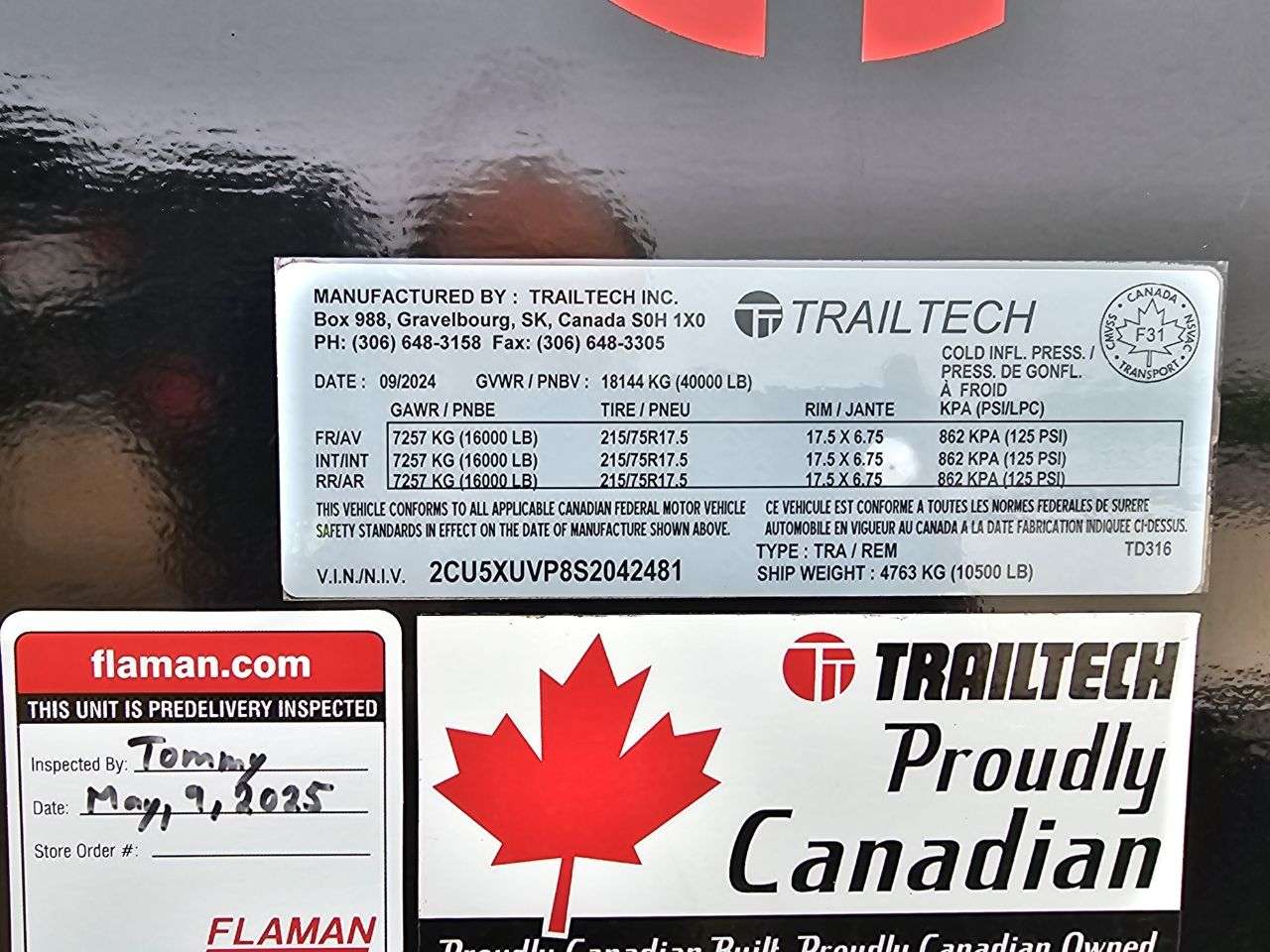 2025 Trailtech TD316 8'6" x 33' GN Beavertail Flat Deck