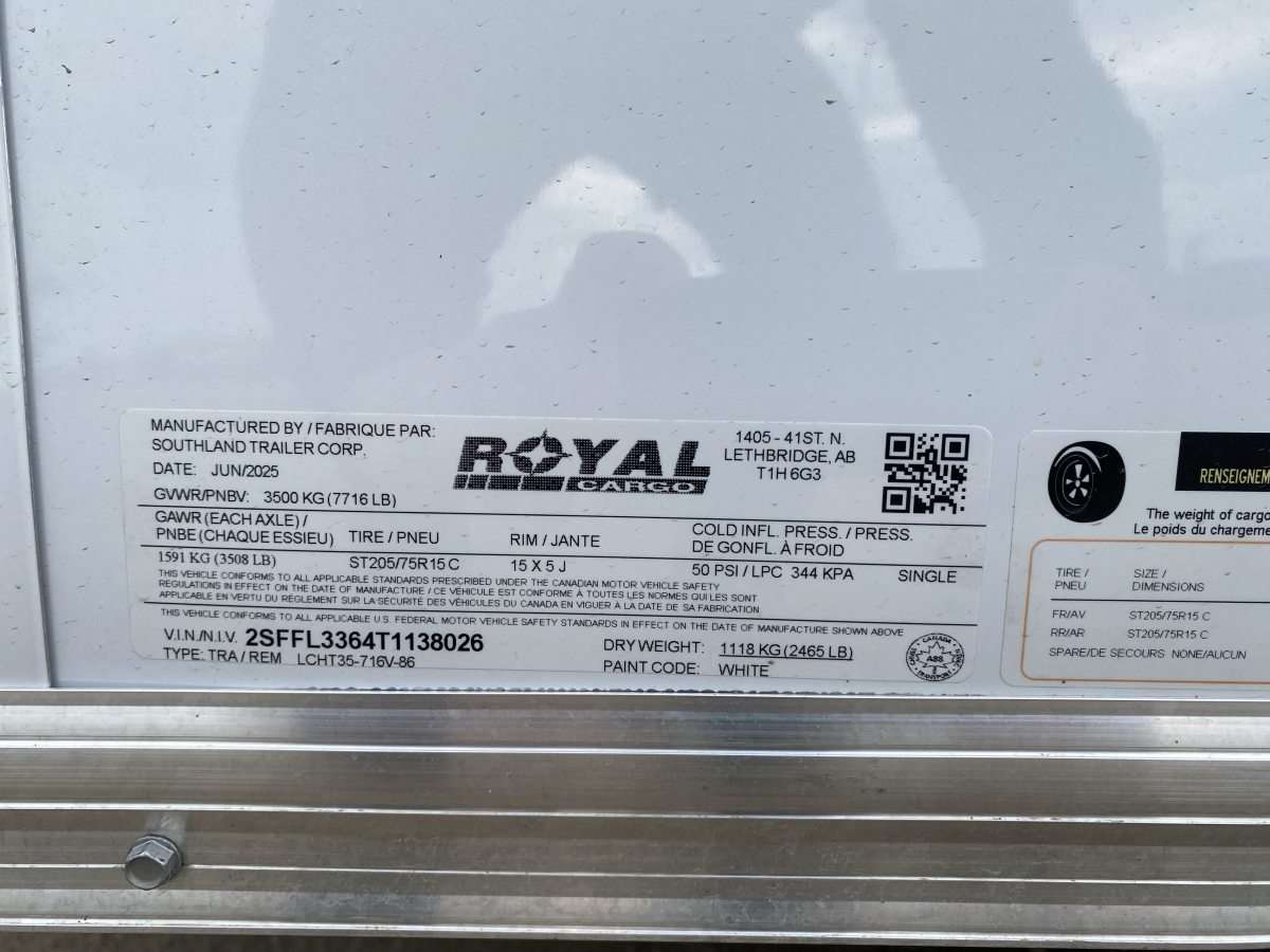 2026 Royal LCH 7' x 14' + V-Nose Cargo