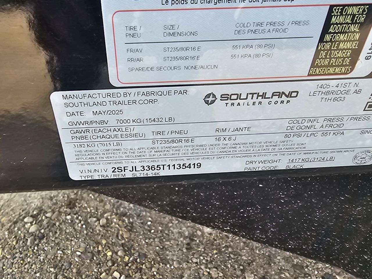 2026 Southland 14K 7' x 14' Dump