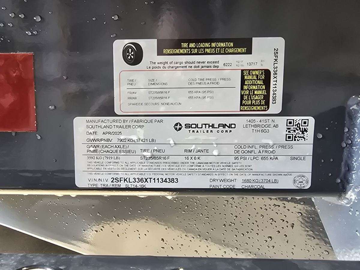 2026 Southland 16K 7' x 14' Dump