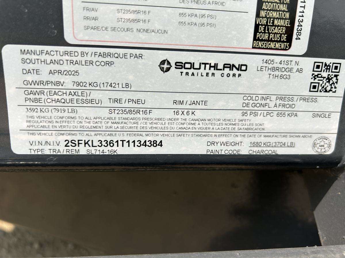 2026 Southland 16K 7' x 14' Dump