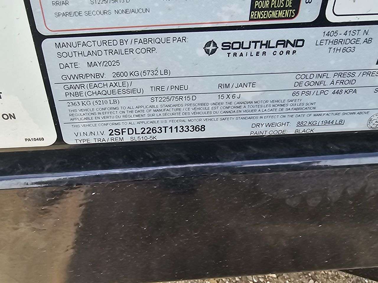 2026 Southland 5K 5' x 10' Dump